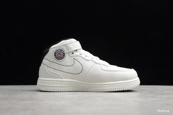 1 Force Air Nike Red 07 White Black Kids Mid 314197-101 1001
